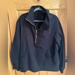Long Oversized Black and Gold Lululemon funnel neck XL
